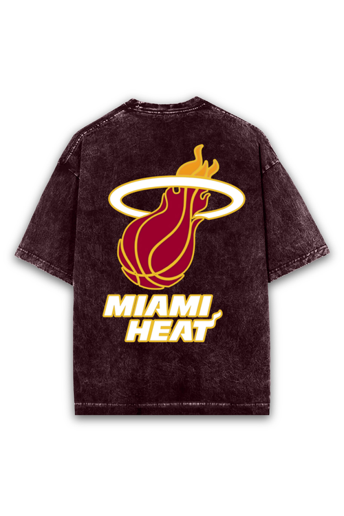 Miami Heat NBA Acid Wash Oversized T-Shirt