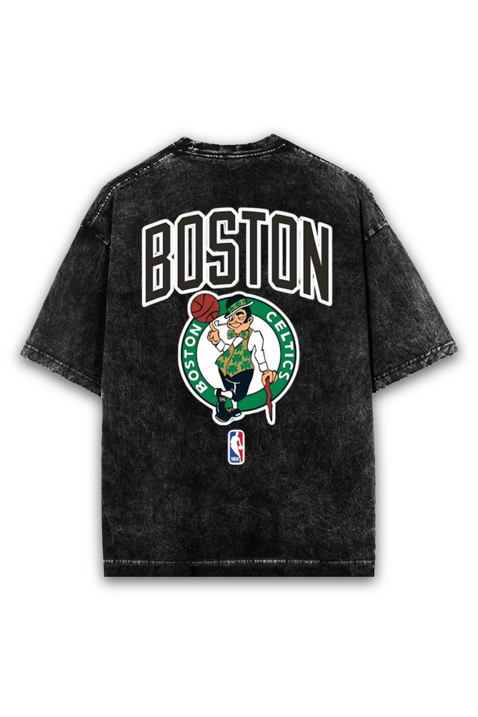 Boston Celtics NBA Acid Wash Oversized T-Shirt