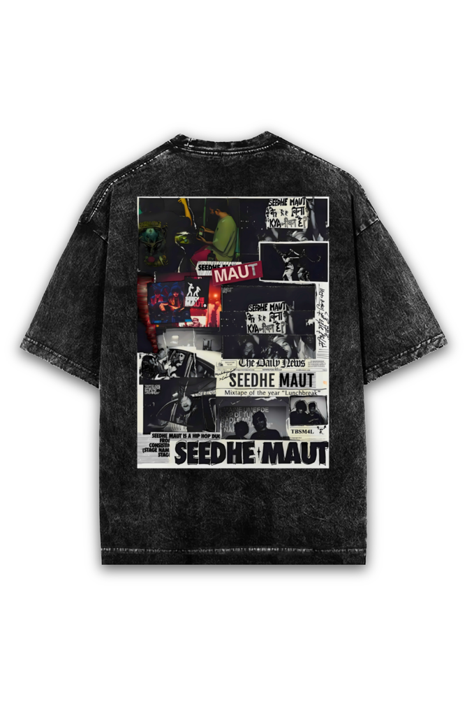 Seedhe Maut Lunch Break Acid Wash Oversized T-Shirt