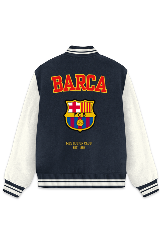 FC Barcelona Varsity Jacket Navy Blue