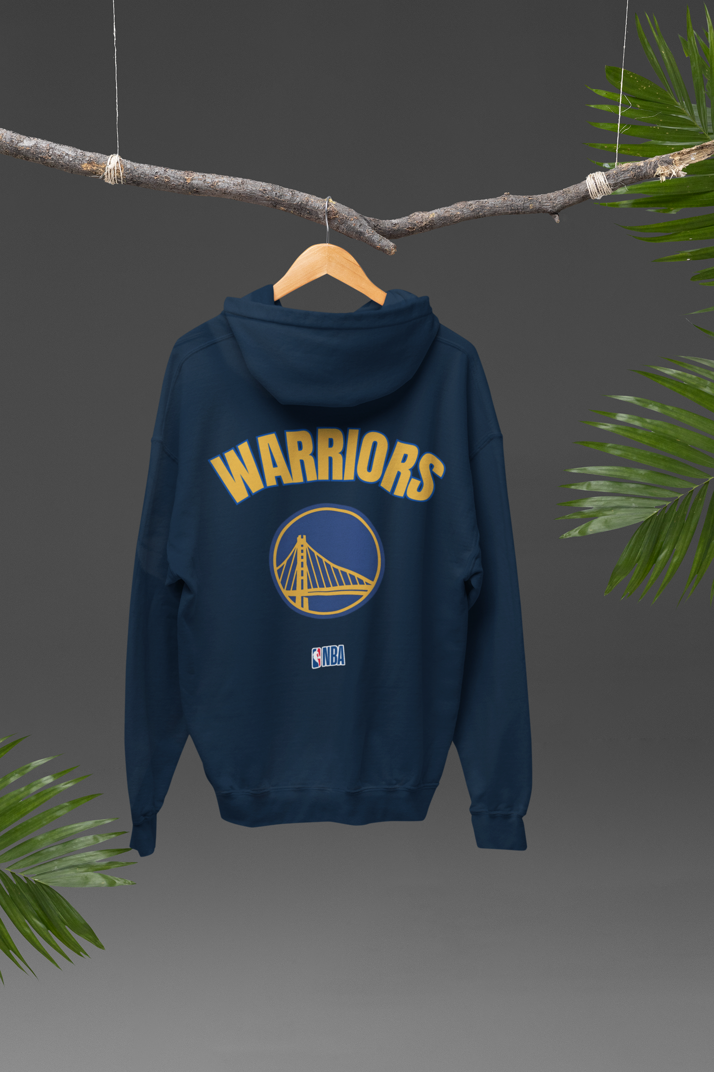 Golden State Warriors NBA Oversized Heavyweight Hoodie Navy Blue