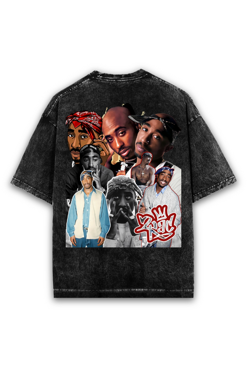 2 Pac Acid Wash Oversized T-Shirt