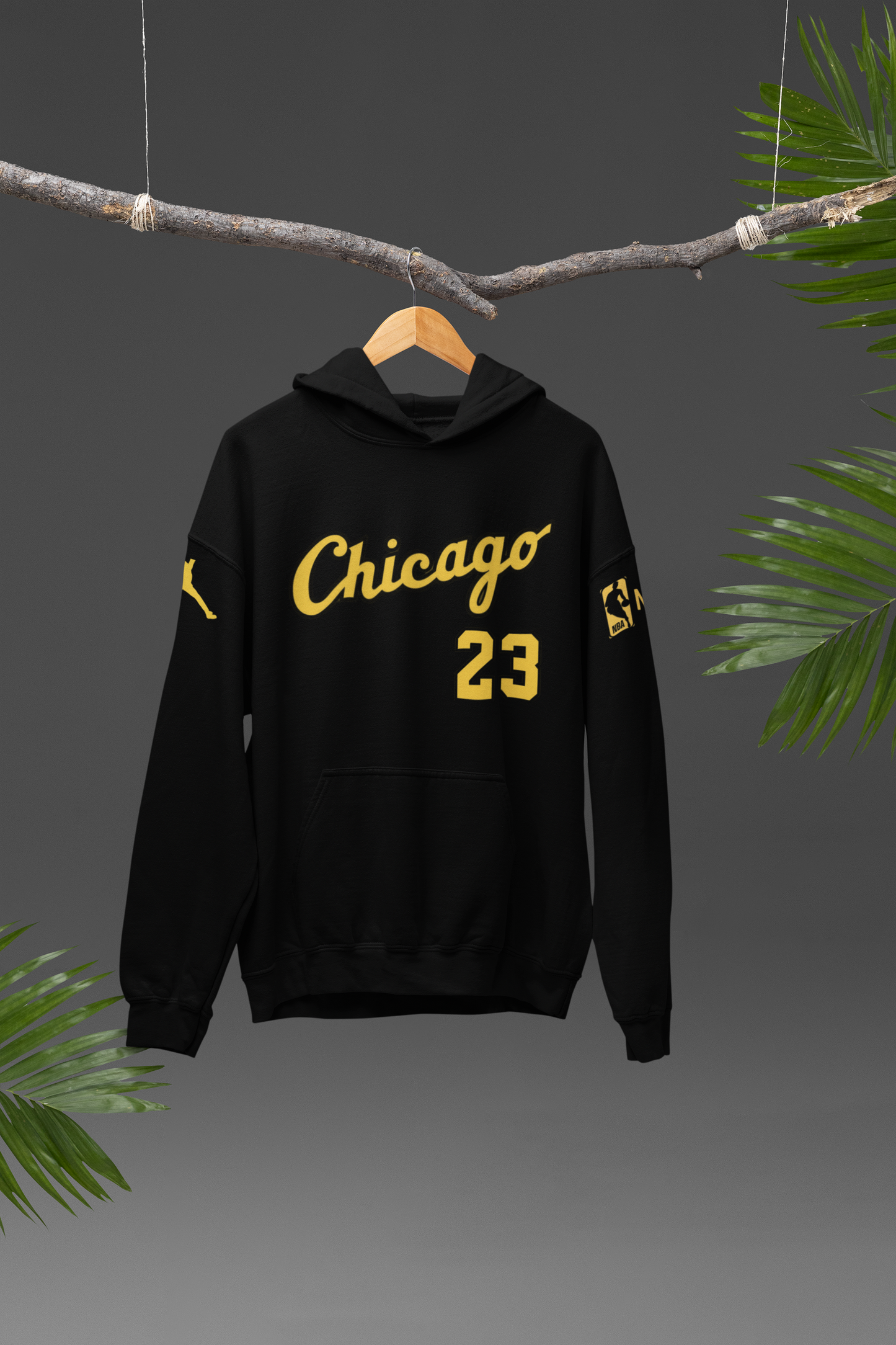 Chicago Bulls Michael Jordan 23 NBA Oversized Hoodie Black